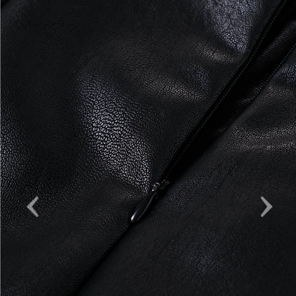 FAUX LEATHER ASYMMETRIC BUTTONED FLAP MINI SKORT IN BLACK - Picture 7 of 10